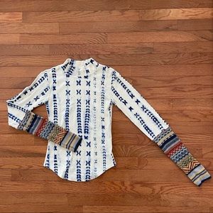 FREE PEOPLE Long Sleeve Patterned Top